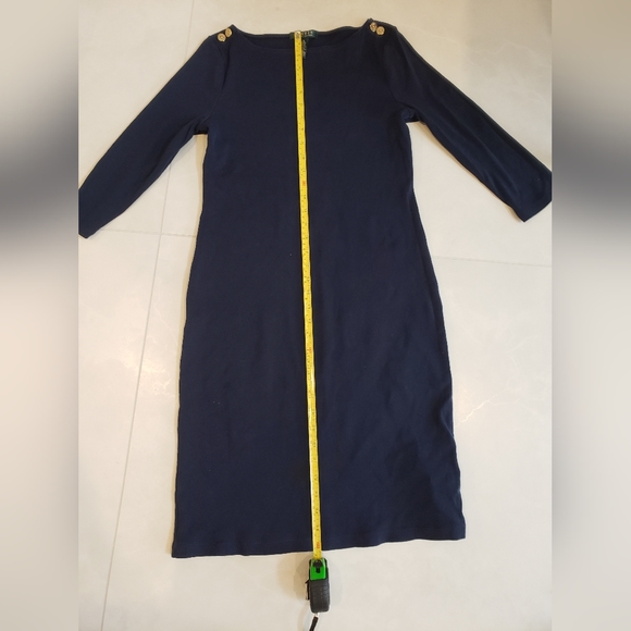 Lauren by Ralph Lauren dark blue cotton dress with gold buttons - Picture 6 of 7